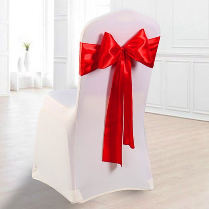 ADVcer 6 inch Wide Red Satin Ribbon Roll - 24.1 Yard Long Bulk for Christmas Holiday Decorative, Wedding Birthday Ceremonial, Gift Wrapping, Ribbons Cutting, Chair Sashes, Indoor or Outdoor Embellish - Image 3